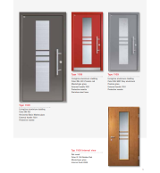 Type 1108 ModernLine – Artistic Glass ModernLine Entrance Door, Reflo Glass with Polished Notched Bevel and Stones, Advanced Insulation, Secure Stainless Steel & Brass Hardware